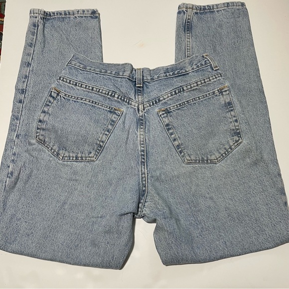 Vintage LANDS END Y2K womens relaxed fit tapered Jeans 8 Petite 100% cotton - Picture 4 of 9